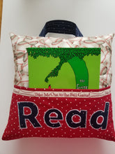 Load image into Gallery viewer, Tag-along Reading Pillow - Baseball-Red