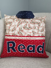 Load image into Gallery viewer, Tag-along Reading Pillow - Baseball-Red