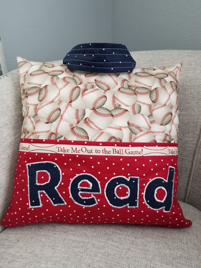 Tag-along Reading Pillow - Baseball-Red