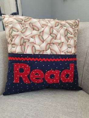 Tag-along Reading Pillow - Baseball-Blue