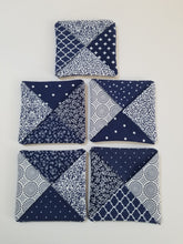 Load image into Gallery viewer, Quilted Coasters - Navy and White