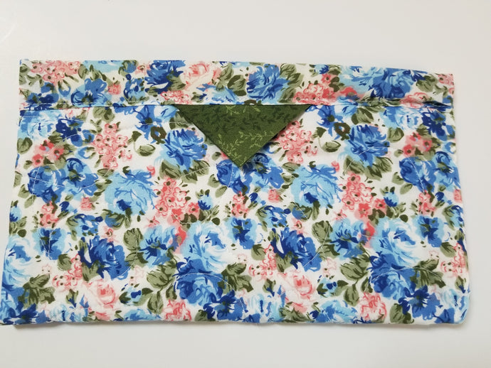 Snap Bag Large- Blue Flowered