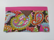 Load image into Gallery viewer, Snap Bag Large- Brown and Pink Paisley