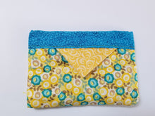 Load image into Gallery viewer, Snap Bag Small- Yellow with Blue Flowers