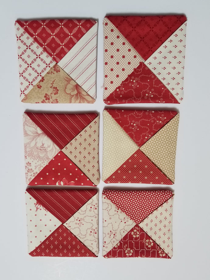 Quilted Coasters- Country Red