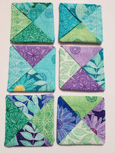 Load image into Gallery viewer, Quilted Coasters- Aqua and Purple