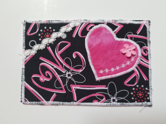 Greeting Card - Love- Pink Heart with LOVE