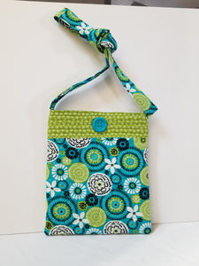 Quilted Bags - Green and Blue Messenger Bag