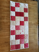 Load image into Gallery viewer, Table Runner- Country Red and Cream Patchwork