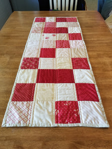 Table Runner- Country Red and Cream Patchwork