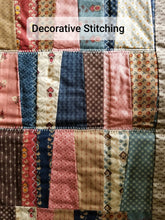 Load image into Gallery viewer, Table Runner - Brown Patchwork with Decorative Stitches