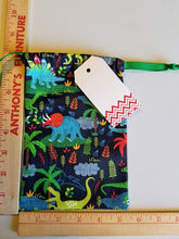 Load image into Gallery viewer, Drawstring Bags - Children&#39;s Collection - Bright Dinosaurs - MEDIUM