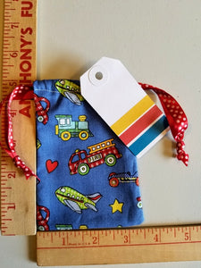 Drawstring Bags - Childrens Collection -Transportation- SMALL