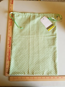 Drawstring Bags - Celebration Collection - Green Polkadot - EXTRA LARGE