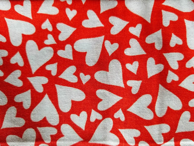 Drawstring Bags - All Occasion Collection - White Hearts - EXTRA LARGE