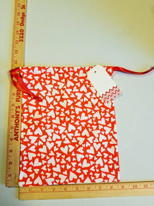 Drawstring Bags - All Occasion Collection - White Hearts- LARGE